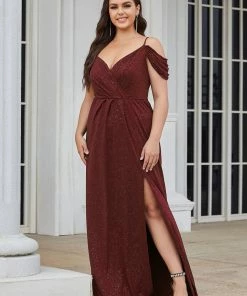 Ever-Pretty US SHOP BY OCCASION V-Neck Cold Shoulder Floor-Length Evening Dress