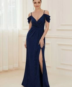 Ever-Pretty US SHOP BY OCCASION V-Neck Cold Shoulder Floor-Length Evening Dress