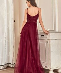 Ever-Pretty US Soft Spaghetti Straps V-Neck Embroidery Evening Dress SHOP BY OCCASION