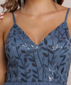 Ever-Pretty US Soft Spaghetti Straps V-Neck Embroidery Evening Dress SHOP BY OCCASION