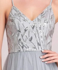 Ever-Pretty US Soft Spaghetti Straps V-Neck Embroidery Evening Dress SHOP BY OCCASION