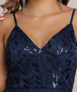 Ever-Pretty US Soft Spaghetti Straps V-Neck Embroidery Evening Dress SHOP BY OCCASION