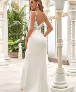 Ever-Pretty US SHOP BY OCCASION Sequin Stripe Plunging V-neck Bodycon Evening Dress