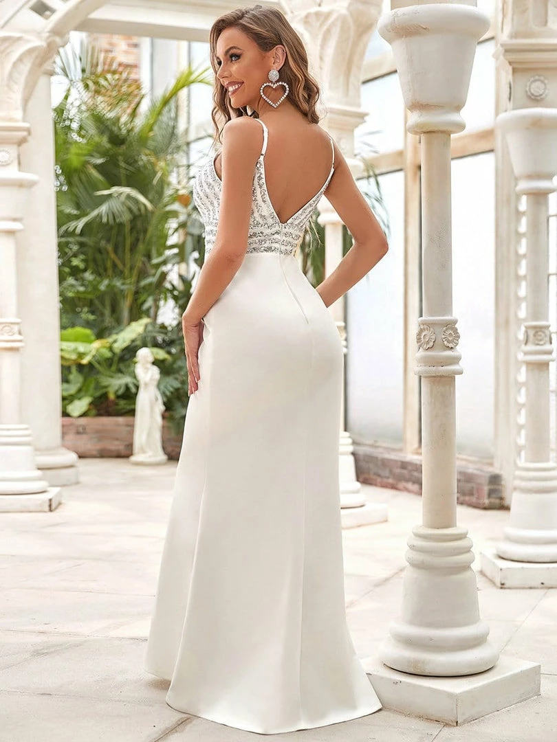 Ever-Pretty US SHOP BY OCCASION Sequin Stripe Plunging V-neck Bodycon Evening Dress 2 Ever-Pretty US SHOP BY OCCASION Sequin Stripe Plunging V-neck Bodycon Evening Dress