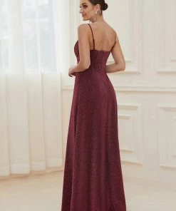 Ever-Pretty US Spaghetti Strap Front Slit Shiny Evening Dress SHOP BY OCCASION