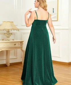 Ever-Pretty US Spaghetti Strap Front Slit Shiny Evening Dress SHOP BY OCCASION