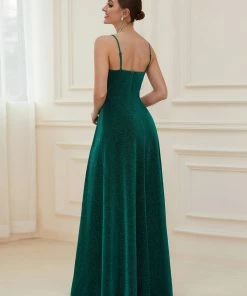 Ever-Pretty US Spaghetti Strap Front Slit Shiny Evening Dress SHOP BY OCCASION