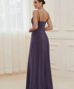 Ever-Pretty US Spaghetti Strap Front Slit Shiny Evening Dress SHOP BY OCCASION