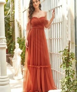 Ever-Pretty US Off-Shoulder Sweetheart Double Layer Pleated Evening Dress