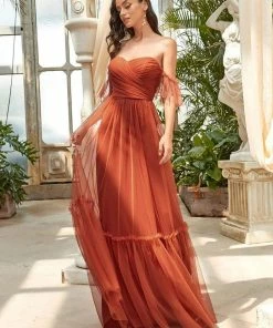 Ever-Pretty US Off-Shoulder Sweetheart Double Layer Pleated Evening Dress