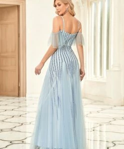 Ever-Pretty US Illusion V-Neck Sequin Striped A-Line Evening Gown SHOP BY OCCASION
