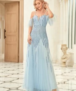 Ever-Pretty US Illusion V-Neck Sequin Striped A-Line Evening Gown SHOP BY OCCASION 7 Ever-Pretty US Illusion V-Neck Sequin Striped A-Line Evening Gown SHOP BY OCCASION