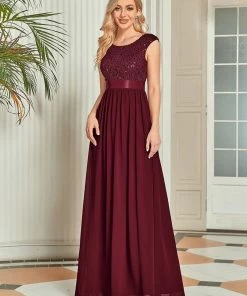 Ever-Pretty US Round Neck Short Sleeve Sequin A-Line Evening Dress Evening Dresses & Gowns