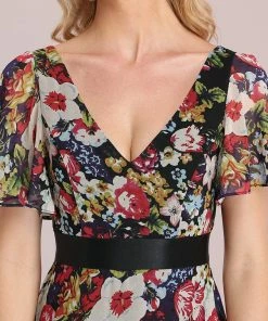 Ever-Pretty US A-Line V-Neck Sheer Flutter Sleeve Maxi Evening Dress SHOP BY OCCASION