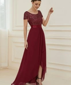 Ever-Pretty US SHOP BY OCCASION Chiffon Sequin Capped Sleeve Empire Waist Evening Dress