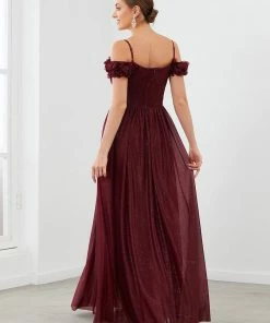 Ever-Pretty US Sparkling Off-Shoulder Floral V-Neck Evening Dress SHOP BY OCCASION