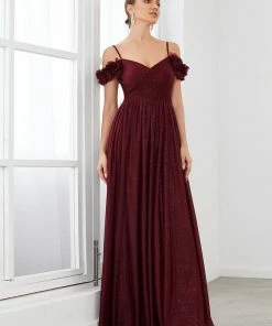 Ever-Pretty US Sparkling Off-Shoulder Floral V-Neck Evening Dress SHOP BY OCCASION