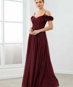Ever-Pretty US Sparkling Off-Shoulder Floral V-Neck Evening Dress SHOP BY OCCASION