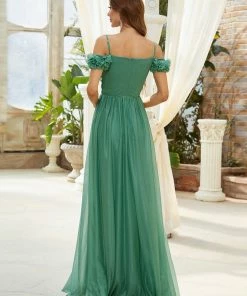 Ever-Pretty US Sparkling Off-Shoulder Floral V-Neck Evening Dress SHOP BY OCCASION