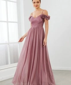 Ever-Pretty US Sparkling Off-Shoulder Floral V-Neck Evening Dress SHOP BY OCCASION