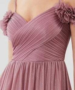 Ever-Pretty US Sparkling Off-Shoulder Floral V-Neck Evening Dress SHOP BY OCCASION