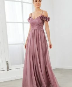 Ever-Pretty US Sparkling Off-Shoulder Floral V-Neck Evening Dress SHOP BY OCCASION