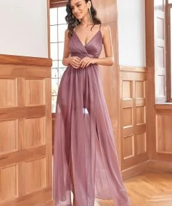 Ever-Pretty US Spaghetti Strap 2 In 1 Sheer Evening Dress SHOP BY OCCASION