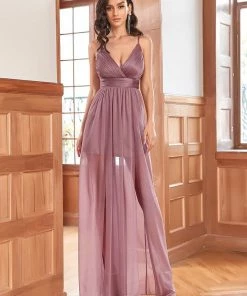 Ever-Pretty US Spaghetti Strap 2 In 1 Sheer Evening Dress SHOP BY OCCASION
