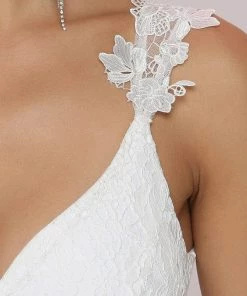 Ever-Pretty US Custom Size Elegant V Neck Lace A-Line Backless Tulle Wedding Dress