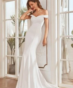 Ever-Pretty US Off The Shoulder Mermaid Corset Eloping Dress For Wedding