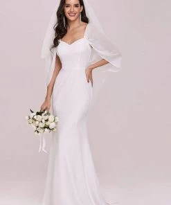 Ever-Pretty US Swag-sleeves V Neck Floor Length Fishtail Wedding Dress SHOP BY STYLE