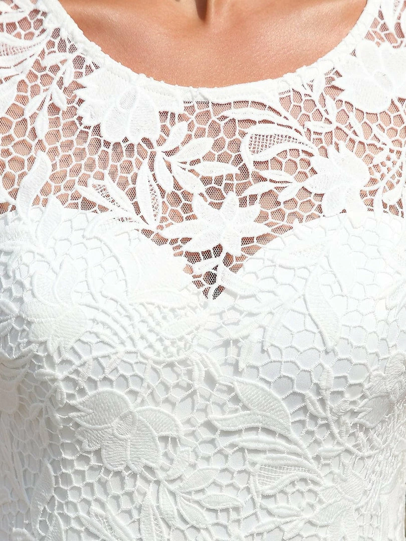 Ever-Pretty US Sweetheart Lace Cap Sleeve Empire Waist Tulle A-Line Wedding Dress 3 Ever-Pretty US Sweetheart Lace Cap Sleeve Empire Waist Tulle A-Line Wedding Dress