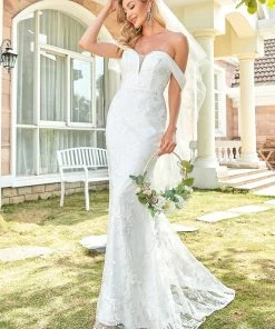 Ever-Pretty US Floral Lace Off-Shoulder Fit And Flare Wedding Dress Summer Dresses 2022 13 Ever-Pretty US Floral Lace Off-Shoulder Fit And Flare Wedding Dress Summer Dresses 2022