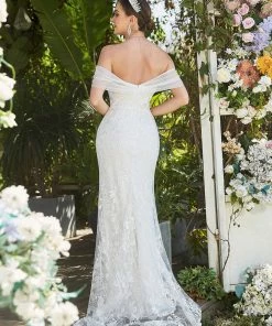 Ever-Pretty US Floral Lace Off-Shoulder Fit And Flare Wedding Dress Summer Dresses 2022
