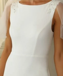Ever-Pretty US Bodycon Sleeveless High Neck Low Back Fishtail Wedding Dress