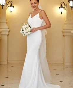 Ever-Pretty US V-Neck Spaghetti Strap Cut-Out Back Sequin Fishtail Evening Dress