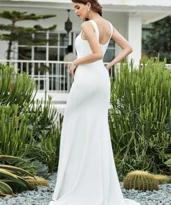 Ever-Pretty US Elegant Sleeveless Bodycon Sheath Simple Wedding Dress Summer Dresses 2022
