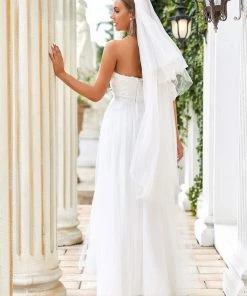 Ever-Pretty US Draped Sleeve A-Line Sweetheart Tulle Wedding Dress Summer Dresses 2022