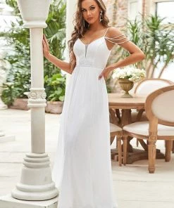 Ever-Pretty US Floral Off-Shoulder Spaghetti Strap A-Line Wedding Dress 8 Ever-Pretty US Floral Off-Shoulder Spaghetti Strap A-Line Wedding Dress
