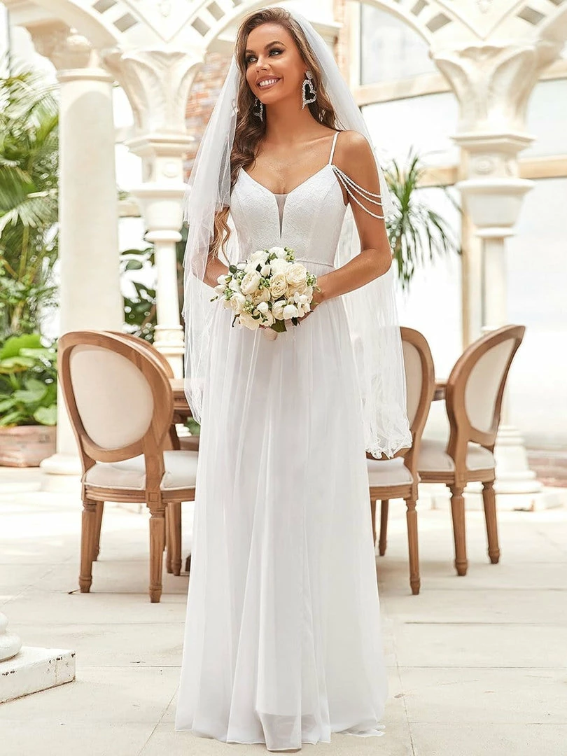 Ever-Pretty US Floral Off-Shoulder Spaghetti Strap A-Line Wedding Dress 5 Ever-Pretty US Floral Off-Shoulder Spaghetti Strap A-Line Wedding Dress