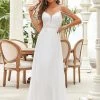 Ever-Pretty US Floral Off-Shoulder Spaghetti Strap A-Line Wedding Dress