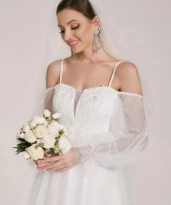 Ever-Pretty US Boho Chic Cold Shoulder Lantern Sleeve Wedding Dress SHOP BY STYLE