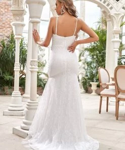 Ever-Pretty US Summer Dresses 2022 Lace Spaghetti Strap Bodycon Fishtail Dress