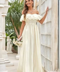 Ever-Pretty US Double Ruffle Strapless A-Line Wedding Dress