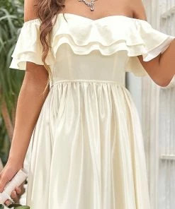 Ever-Pretty US Double Ruffle Strapless A-Line Wedding Dress