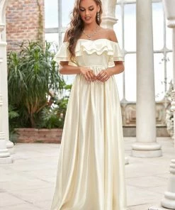 Ever-Pretty US Double Ruffle Strapless A-Line Wedding Dress