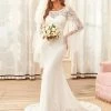 Ever-Pretty US Custom Size Sweetheart Long Sleeve Lace Mermaid Wedding Dress Mermaid Dresses