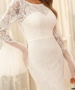 Ever-Pretty US Custom Size Sweetheart Long Sleeve Lace Mermaid Wedding Dress Mermaid Dresses