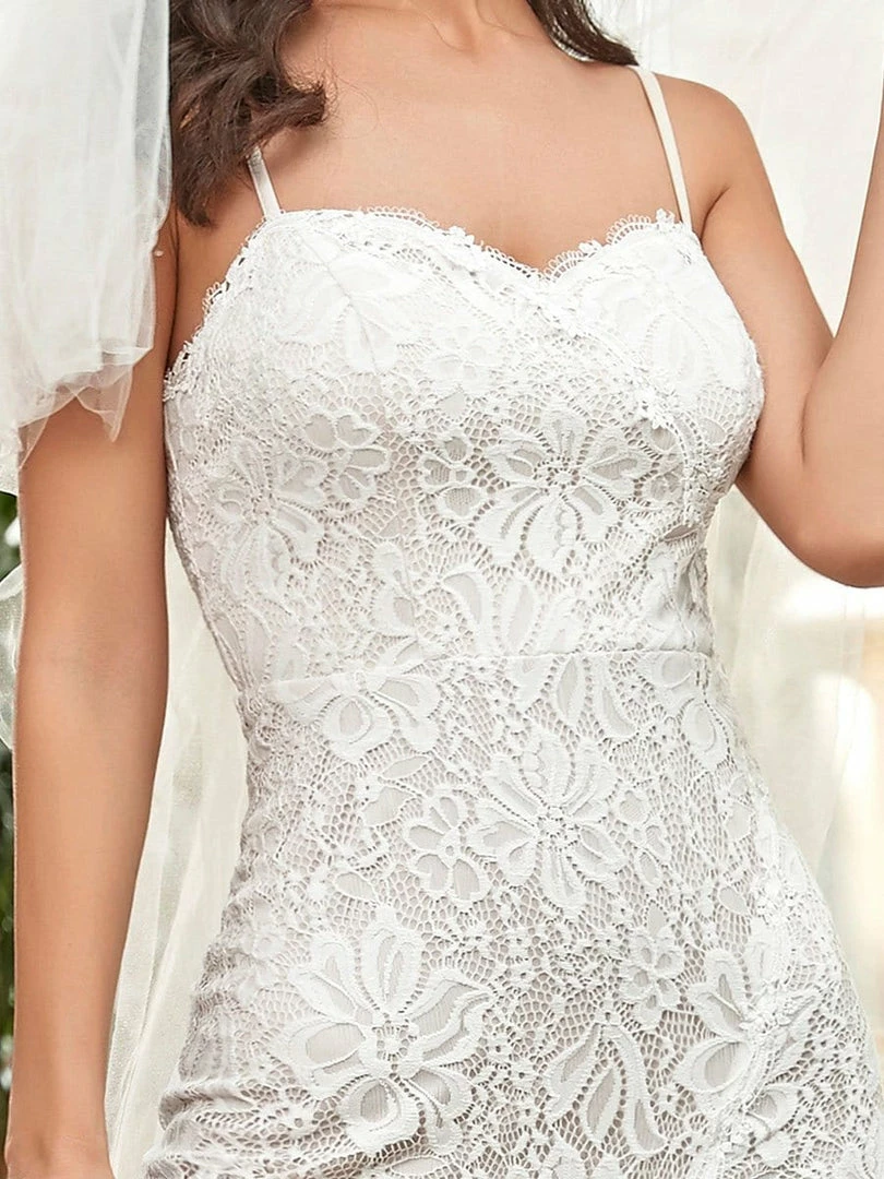 Ever-Pretty US Spagetti Strap Lace Backless Long Fishtail Wedding Dress Summer Dresses 2022 3 Ever-Pretty US Spagetti Strap Lace Backless Long Fishtail Wedding Dress Summer Dresses 2022