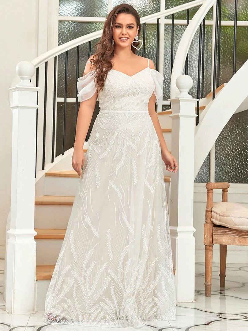Ever-Pretty US SHOP BY STYLE Plus Size White Cold Shoulder Maxi Wedding Dresses 4 Ever-Pretty US SHOP BY STYLE Plus Size White Cold Shoulder Maxi Wedding Dresses